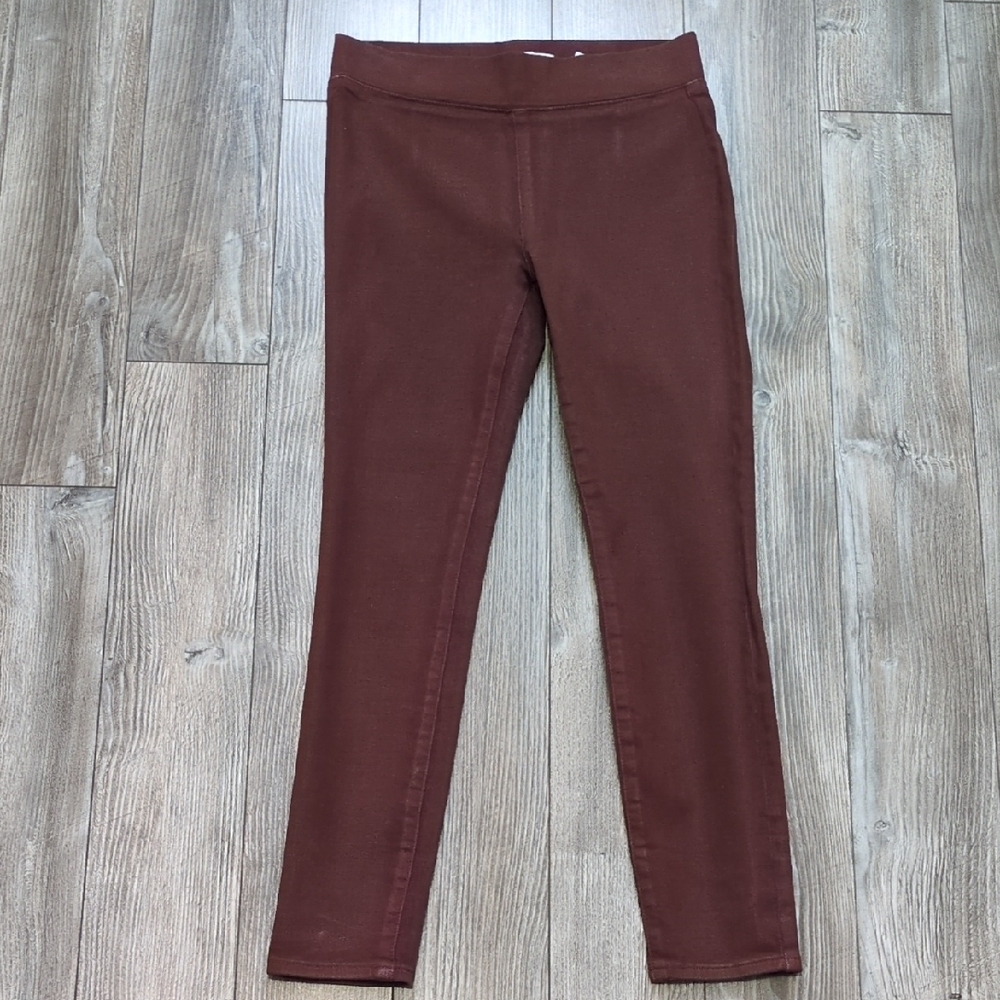 PISTOLA Waxed Coated Black Cherry Pull On Pants XS